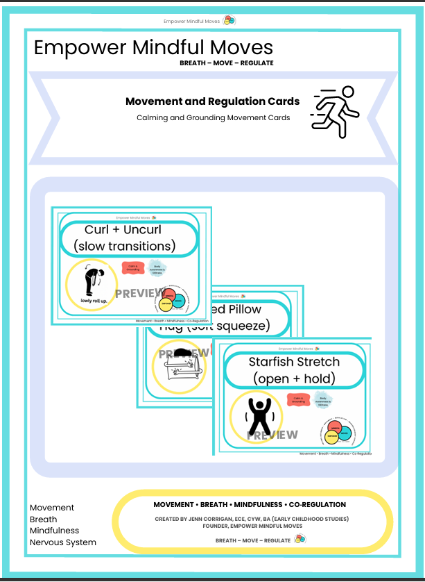 Calm and Grounding Movement Regulation Cards