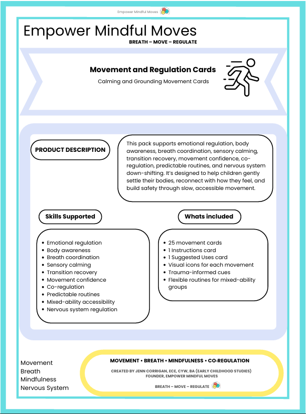 Calm and Grounding Movement Regulation Cards