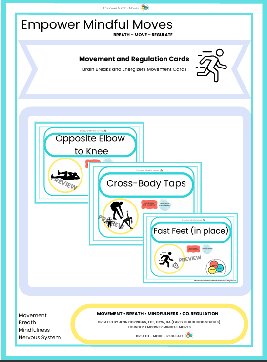 Brain Breaks and Energizers Movement Regualtion Cards