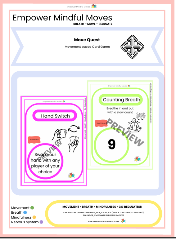 Move Quest Movement Regulation  Card Game