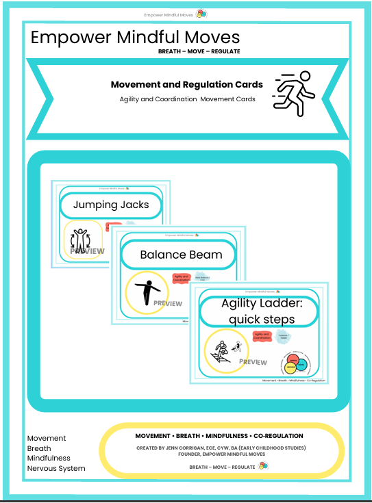 Agility and Coordination Movement Regulation Cards