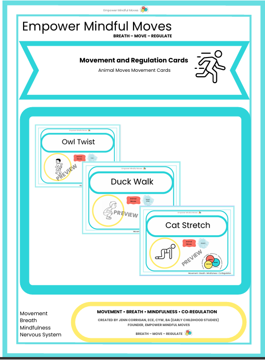 Animal Moves Movement Regulation Cards