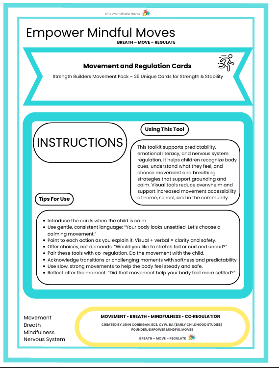 Strength Builders Movement Regulation Cards
