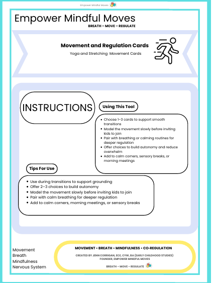 Yoga and Stretching Movement Regulation Cards