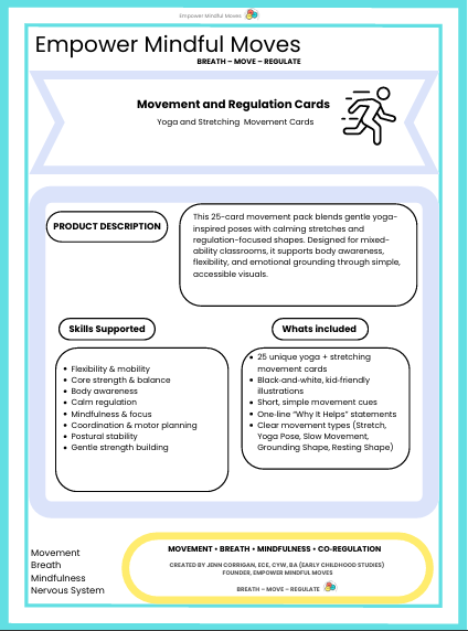 Yoga and Stretching Movement Regulation Cards