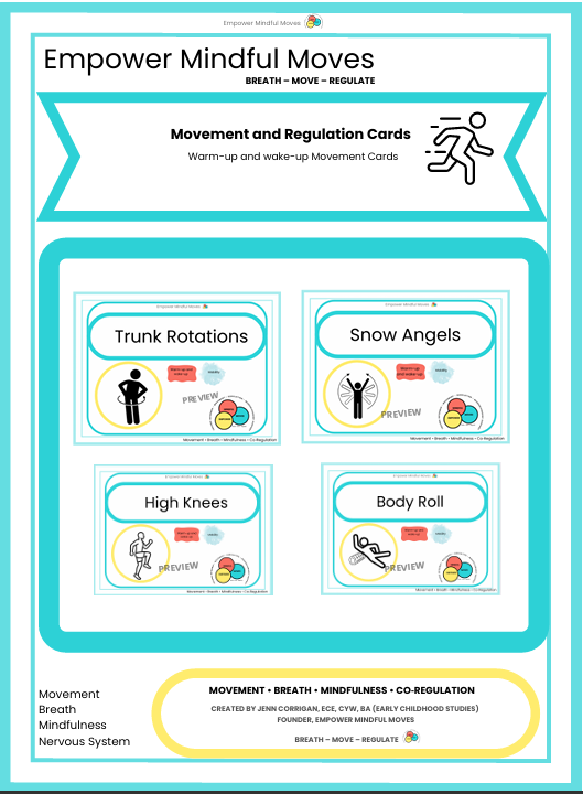 Warm-up and Wake-up Movement Regulation Cards