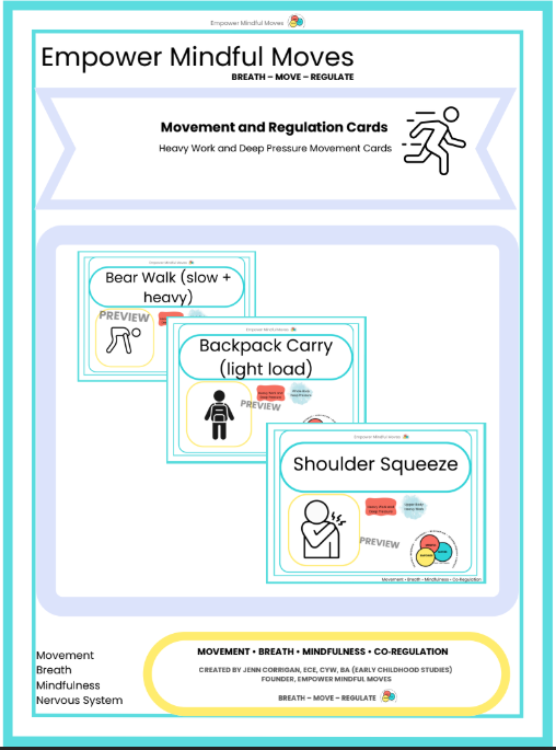 Sensory Seekers Movement Regulation Cards Combo 3 Pack