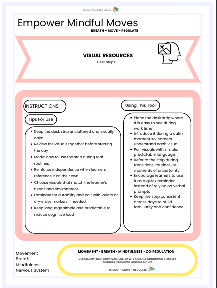 Visual Supports  Desk Strips