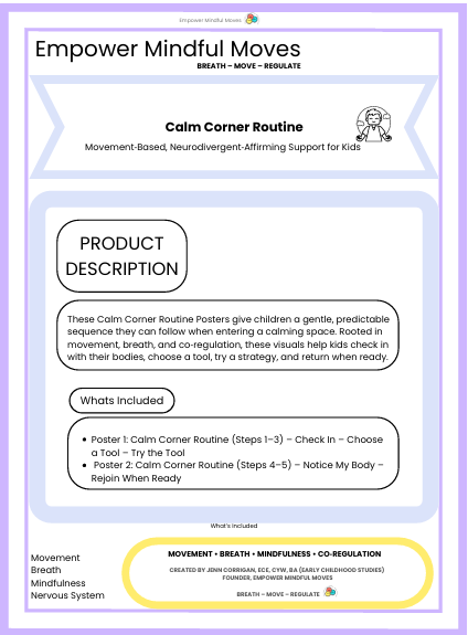 5 Step Calm Corner Routine