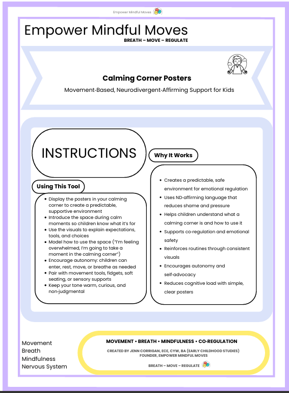 Calm Corner Posters 7 Pages