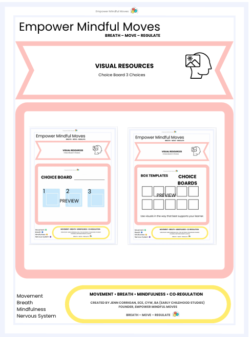 3 Choices Choice Board Visual Support