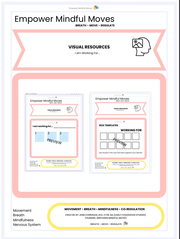 I am Working For... Visual Support