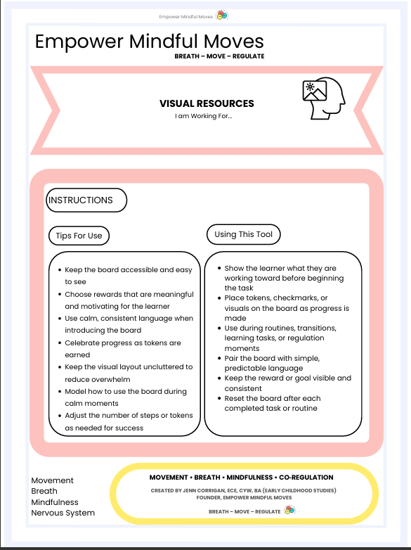 I am Working For... Visual Support