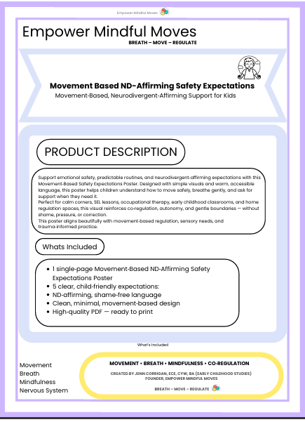 Movement Based Safety Expectations Poster