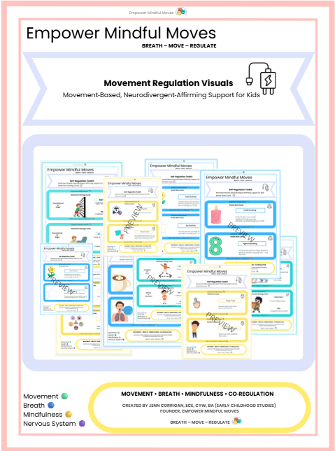 Movement Regulation Visuals for Kids | Movement, Breath &amp; Mindfulness Cards | Emotional Regulation Toolkit