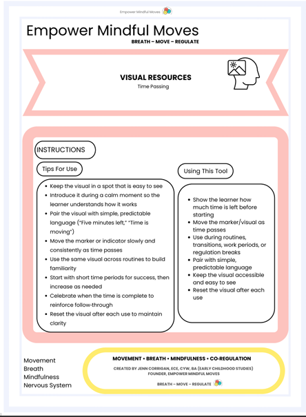 Time Passing Visual Support