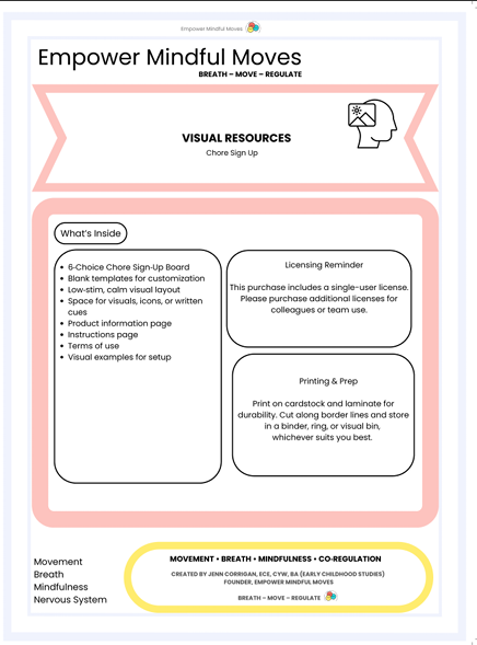 Chore Sign Up Visual