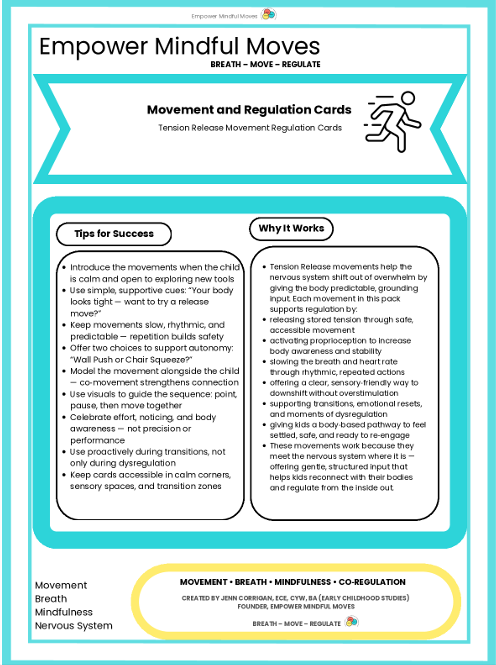 Tension Release Movement Regulation Cards