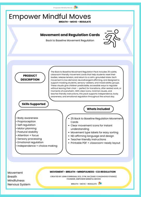 Back to Baseline Movement Regulation Cards