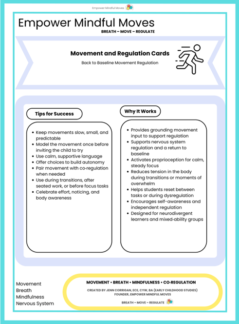 Back to Baseline Movement Regulation Cards