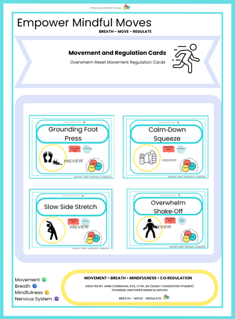 Overwhelm Reset Movement Regulation Cards