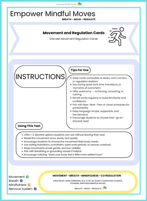 Discreet Movement Regulation Cards