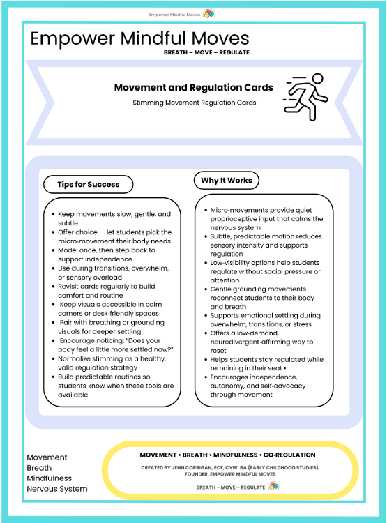 Stimming Movement Regulation Cards