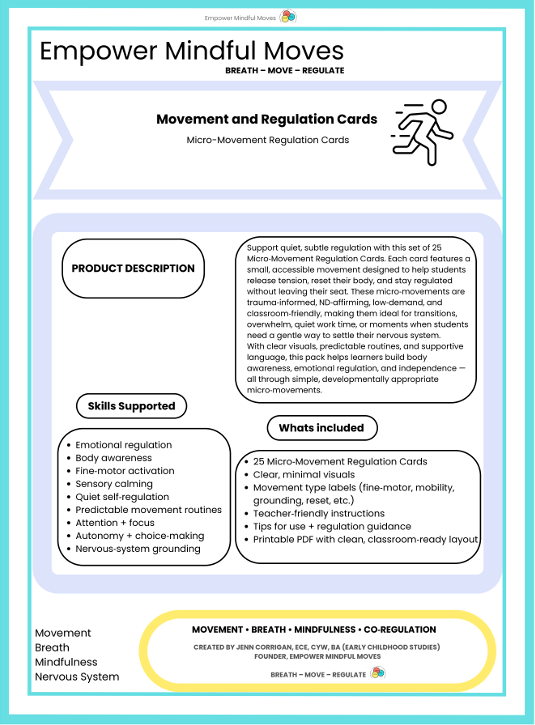 Micro‑Movement Regulation Cards | ND‑Affirming Calm Corner Tools