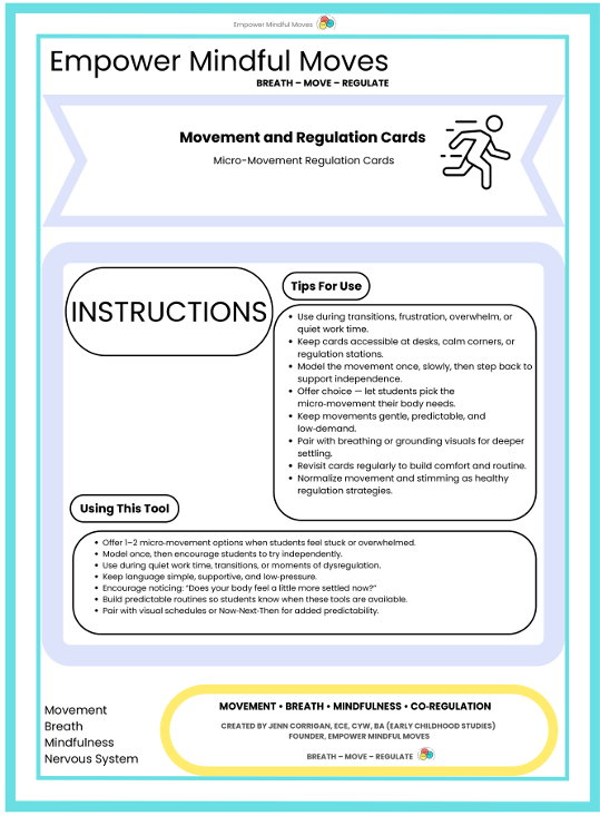 Micro‑Movement Regulation Cards | ND‑Affirming Calm Corner Tools
