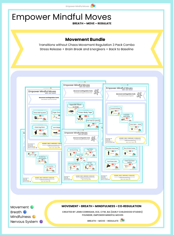 Transitions Without Chaos Movement Regulation Bundle | ND‑Affirming Classroom Printable