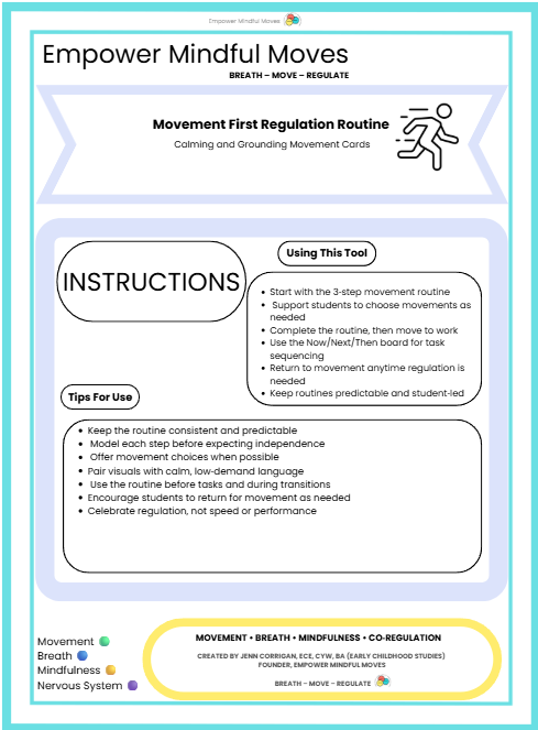 Movement First Regulation Routine | ND‑Affirming Visual Routine for Regulation + Transitions