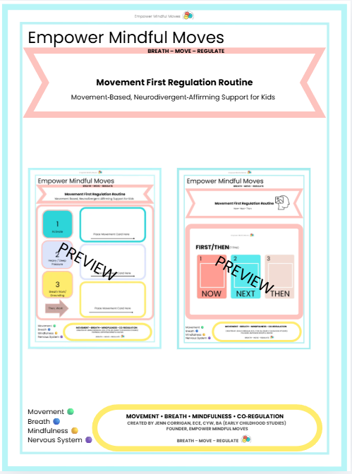 Movement First Regulation Routine | ND‑Affirming Visual Routine for Regulation + Transitions