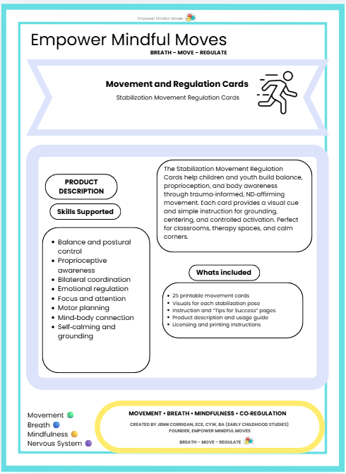 Stabilization Movement Regulation Cards