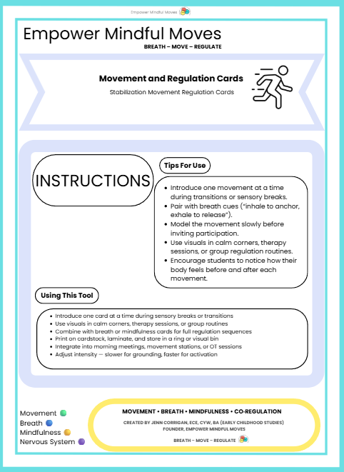 Stabilization Movement Regulation Cards
