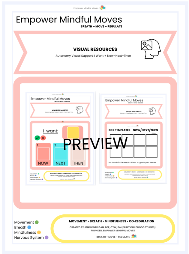 Autonomy Visual Support: I Want + Now–Next–Then Board | Communication & Transition Tool