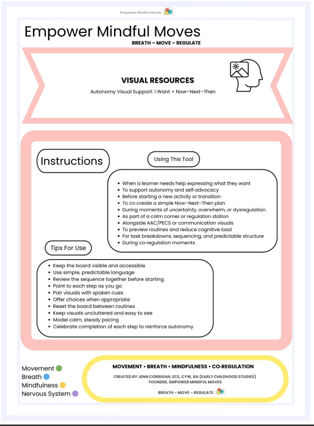 Autonomy Visual Support: I Want + Now–Next–Then Board | Communication & Transition Tool