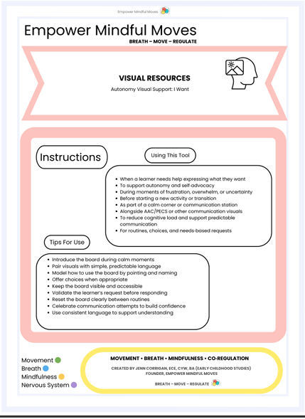 Autonomy Visual Support: I Want