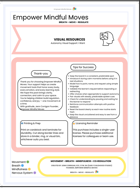 Autonomy Visual Support: I Want