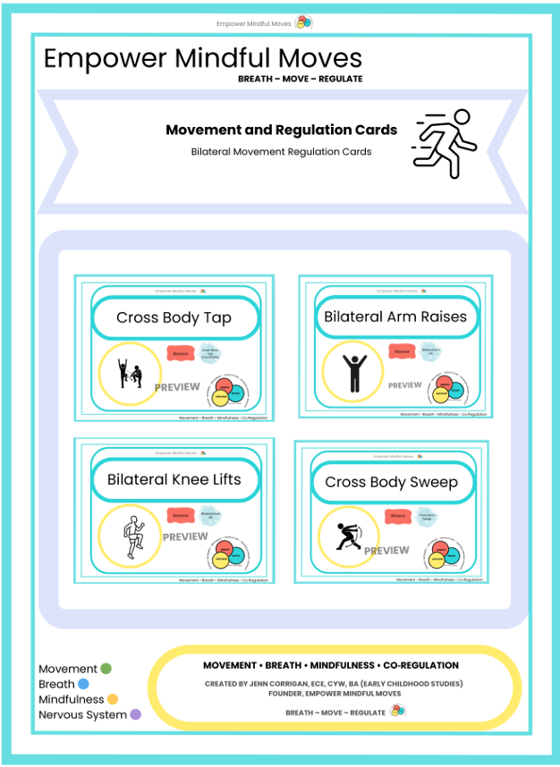 Bilateral Movement Regulation Cards | ND‑Affirming Visuals for Sensory Support, OT, Calm Corners & Classroom Movement Breaks