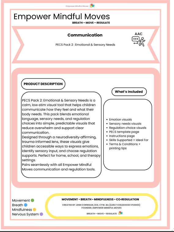 PECS Pack 2: Emotional and Sensory Needs - Visual Communication Tools