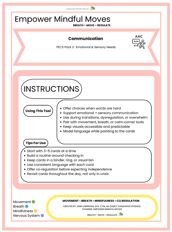 PECS Pack 2: Emotional and Sensory Needs - Visual Communication Tools