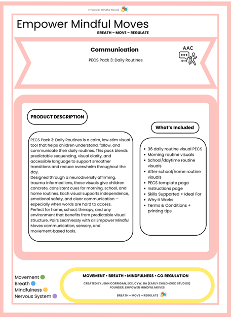 Daily Routine PECS pack 3 - Visuals for Kids | ND‑Affirming Routine Cards | Autism, ADHD, AAC, Classroom & Home Routines