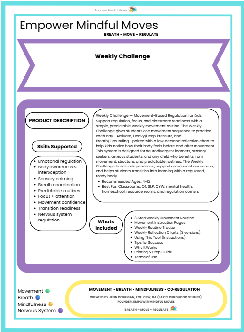Weekly Challenge – Movement-Based Regulation for Kids (ND-Affirming Routine)
