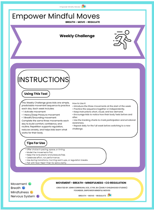Weekly Challenge – Movement-Based Regulation for Kids (ND-Affirming Routine)