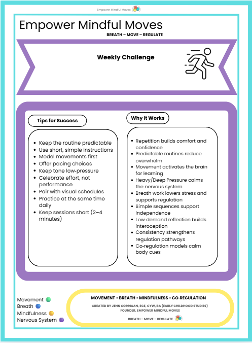 Weekly Challenge – Movement-Based Regulation for Kids (ND-Affirming Routine)