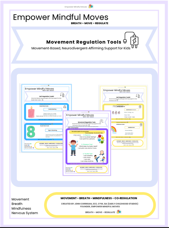 A gentle, ND‑affirming toolkit that helps kids understand their bodies, choose what they need, and regulate with confidence.