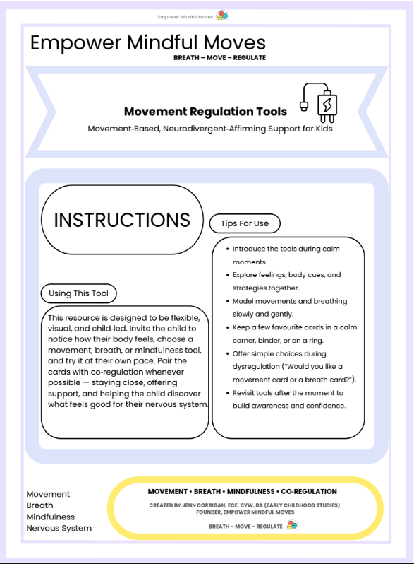 A gentle, ND‑affirming toolkit that helps kids understand their bodies, choose what they need, and regulate with confidence.