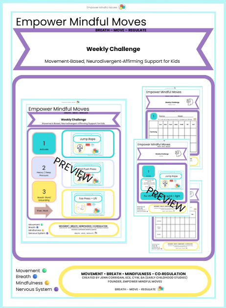 Weekly Challenge – Jump Rope • Wall Push Press • Toe Press + Lift | Movement‑Based Regulation Routine for Kids
