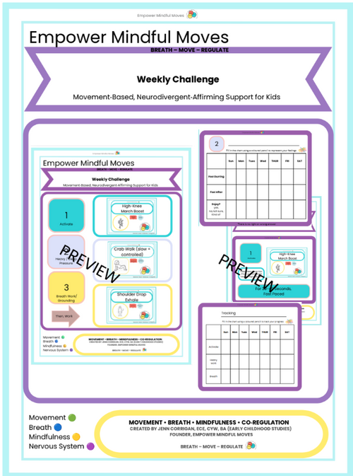 5‑Week Movement Challenge Bundle | Activate • Heavy Work • Breath Work | ND‑Affirming Regulation Program