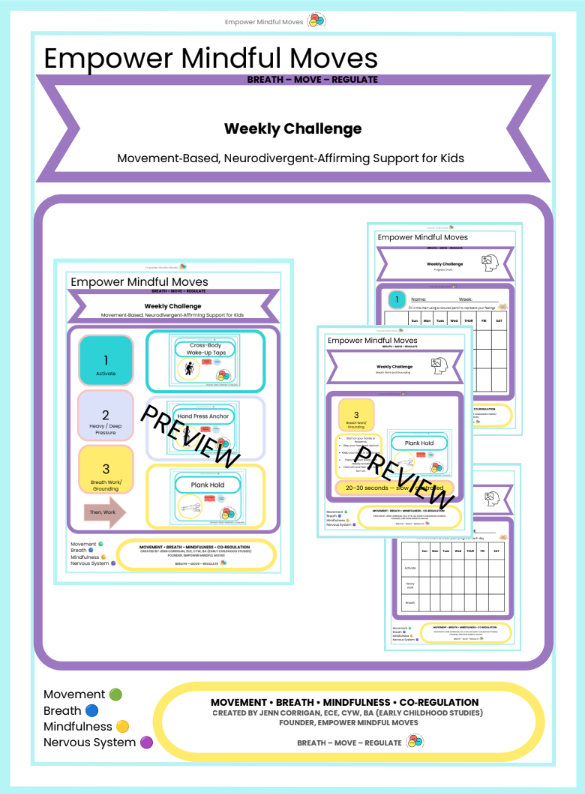 5‑Week Movement Challenge Bundle | Activate • Heavy Work • Breath Work | ND‑Affirming Regulation Program